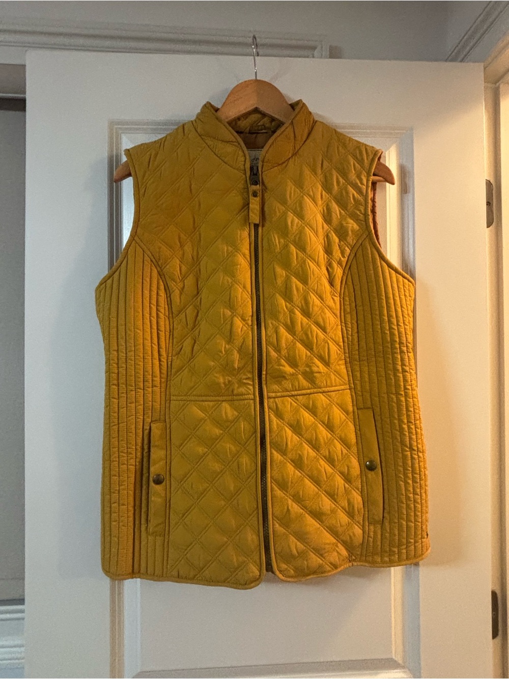Joules Mustard Colored Quilted Vest 12